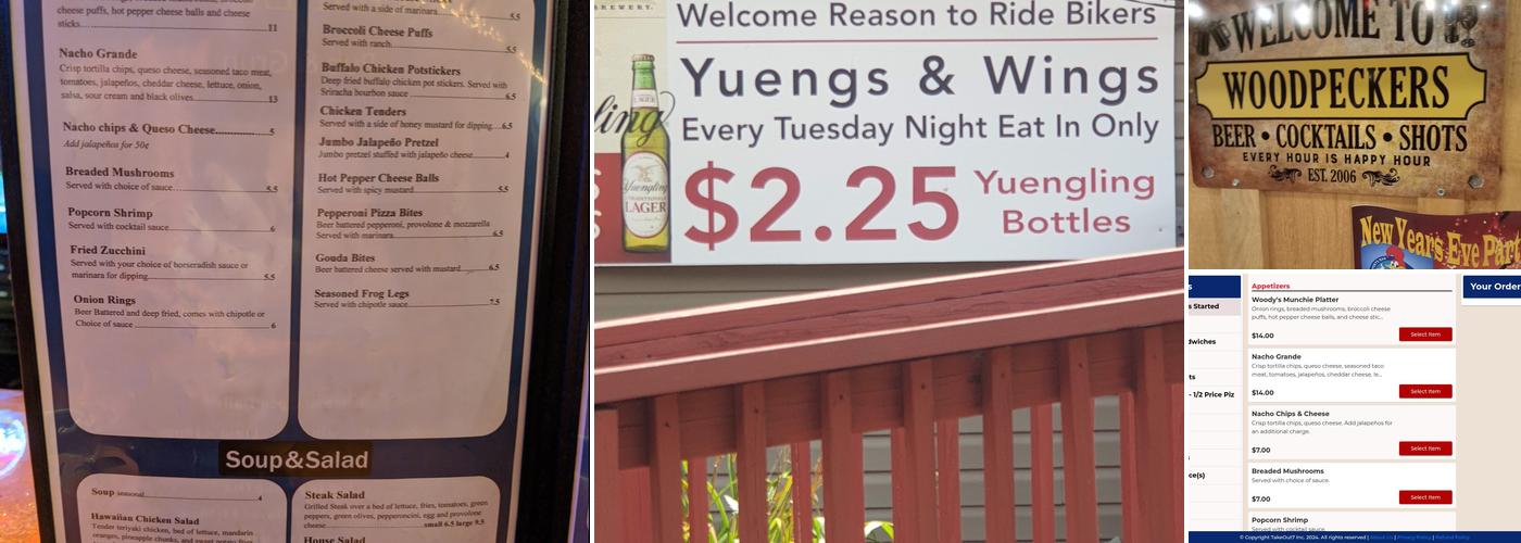 Woodpeckers Pub & Grub Menu