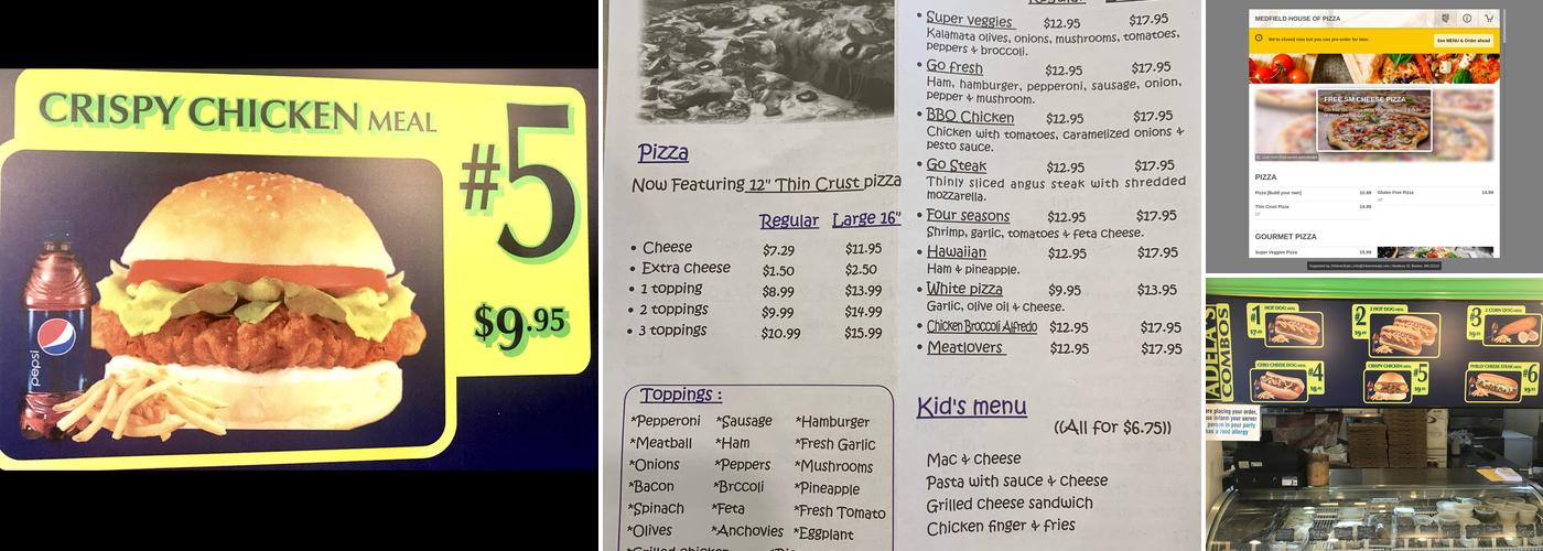 Medfield House Of Pizza Menu