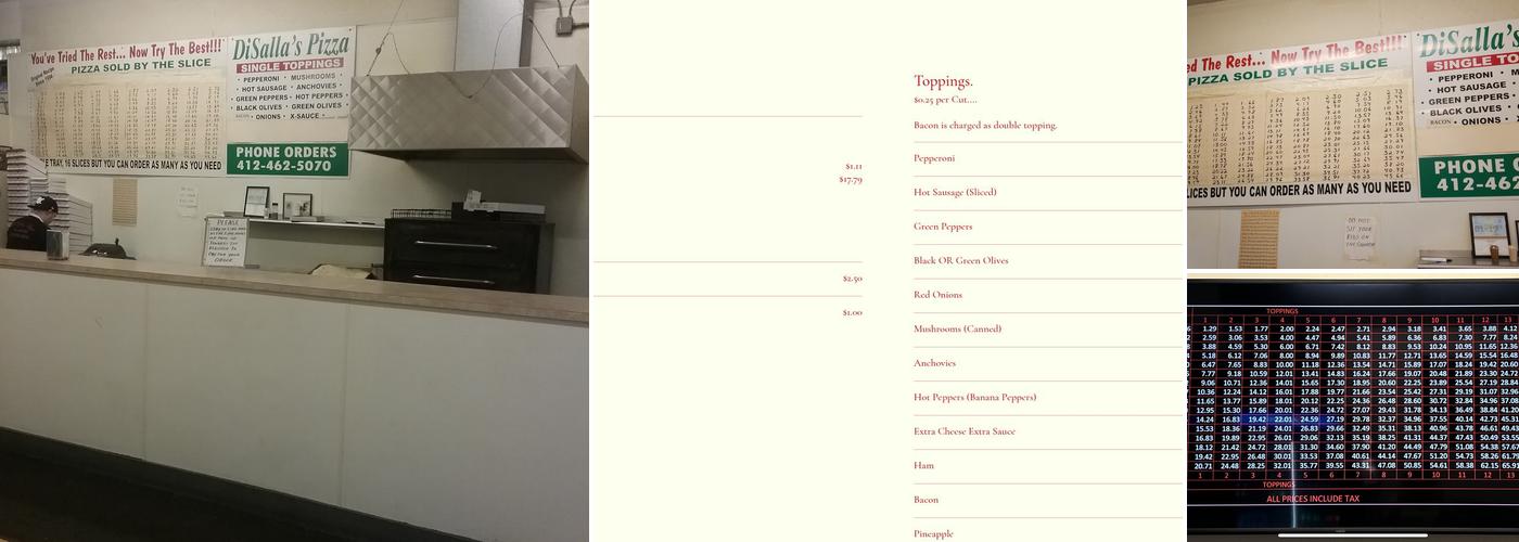 DiSalla's Pizza Munhall Menu