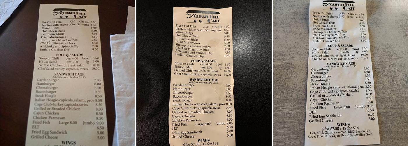 Squirrel Hill Cafe Menu