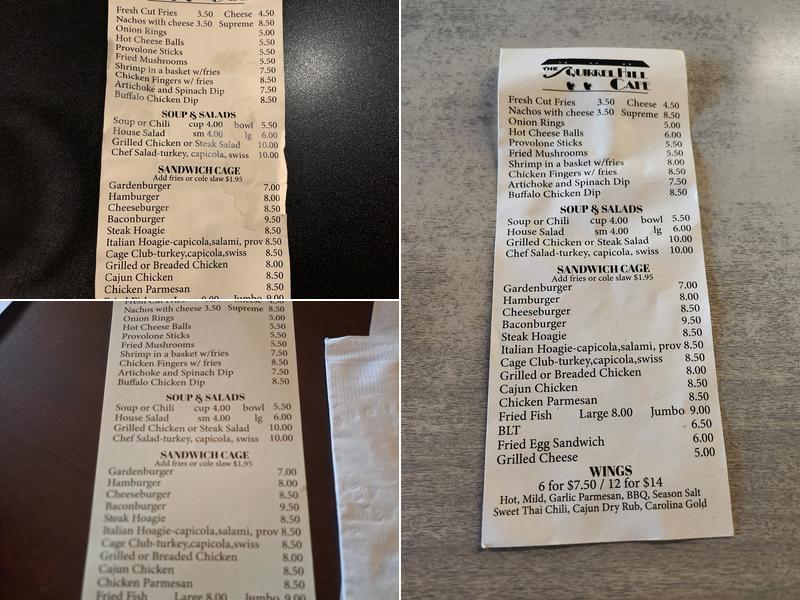 Squirrel Hill Cafe Menu
