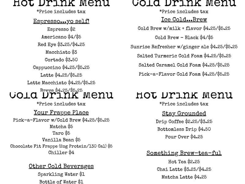 Arcadia Valley Roasting Company Menu