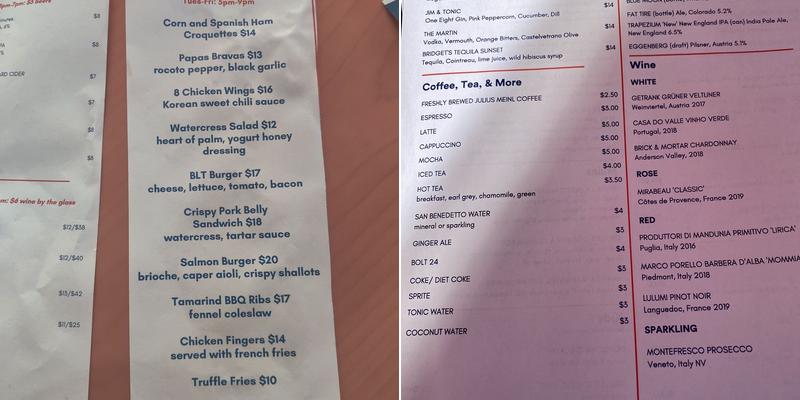 WestSide Café Menu