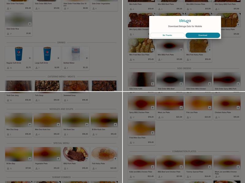 Yummy Korean Bar-B-Q Menu