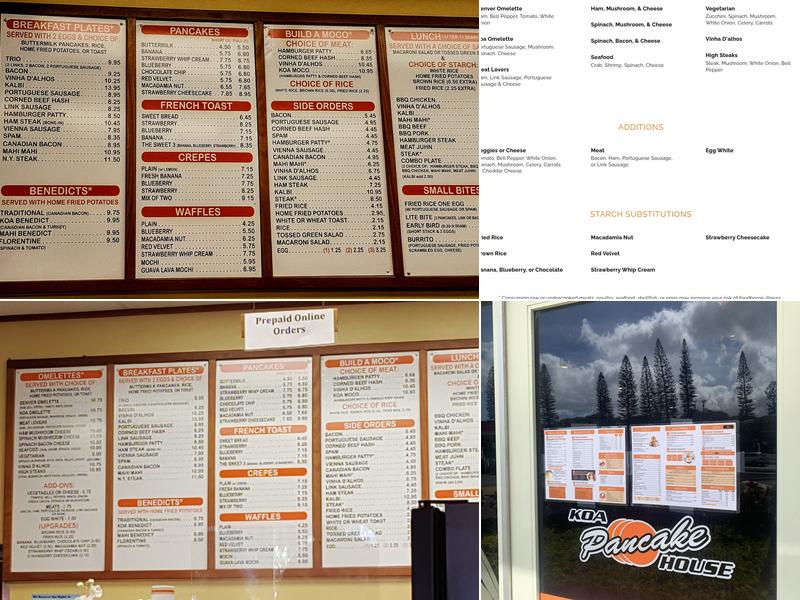 Koa Pancake House Menu