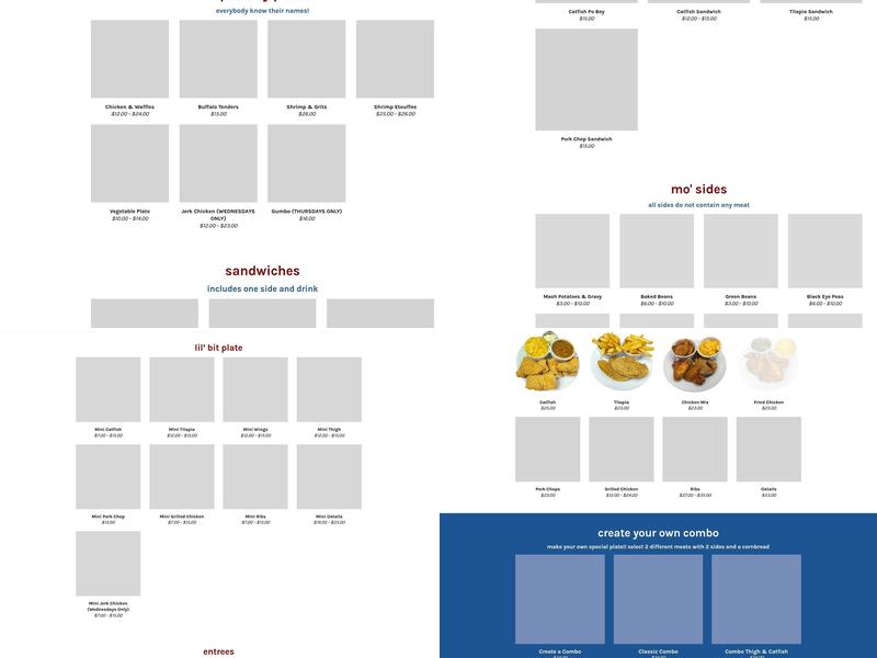 Hughley's Southern Cuisine Menu