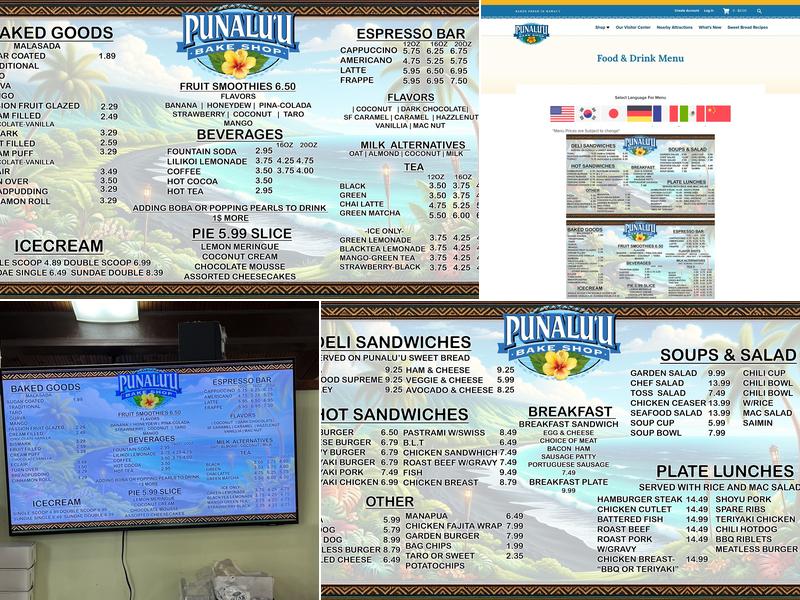 Punalu'u Bake Shop Menu
