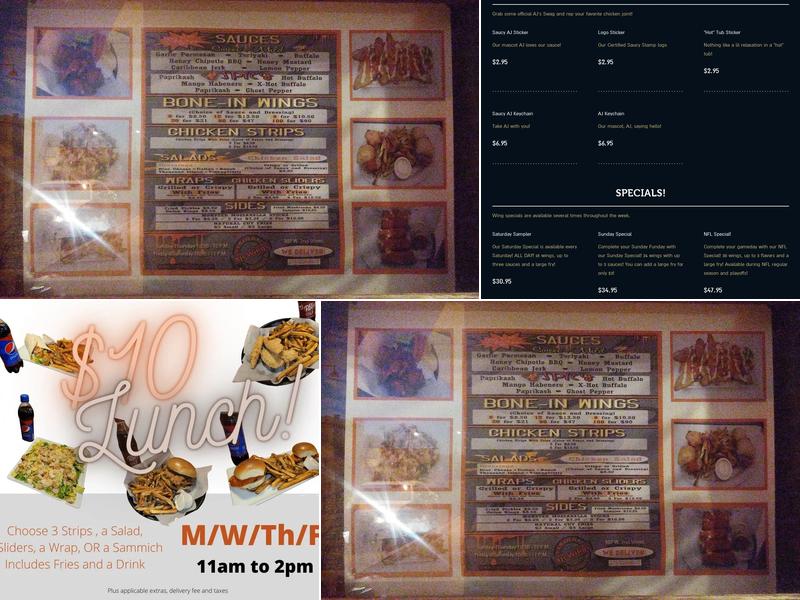 AJs Wings Menu