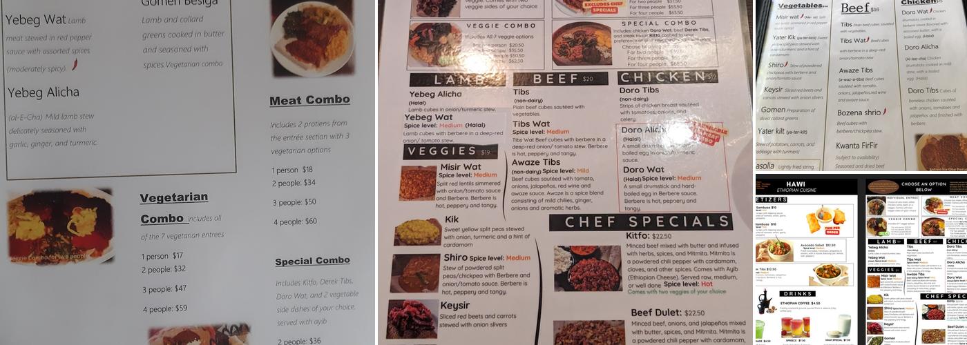 Hawi Menu