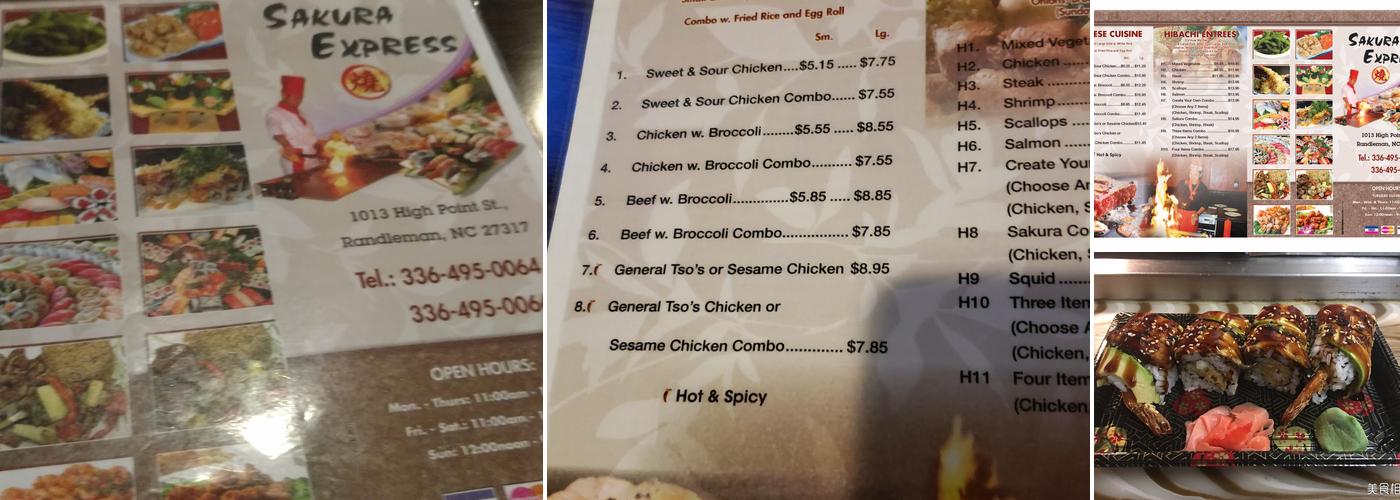 Sakura Express Menu