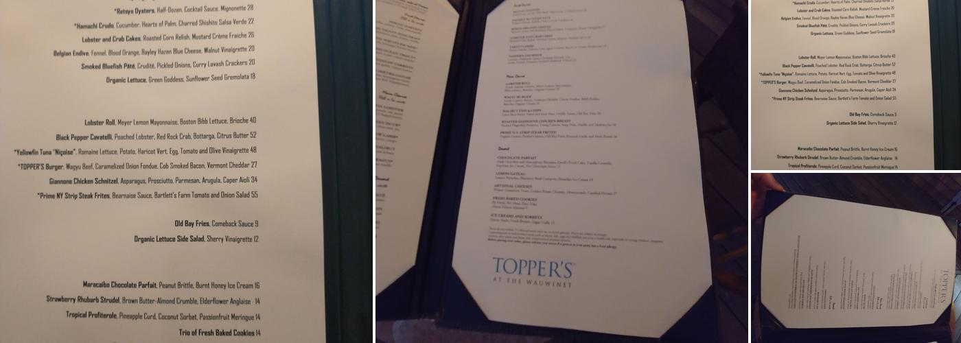 Topper's Menu