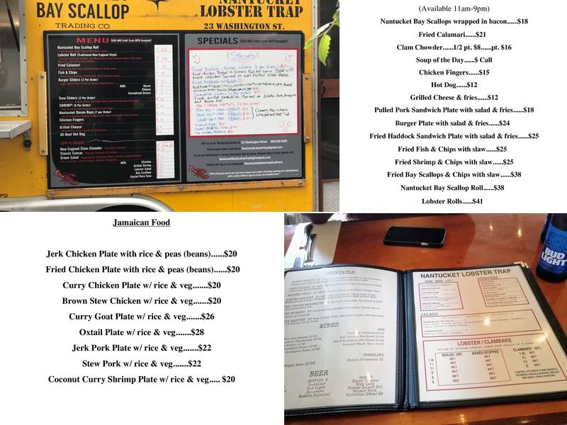 The Nantucket Lobster Trap Menu