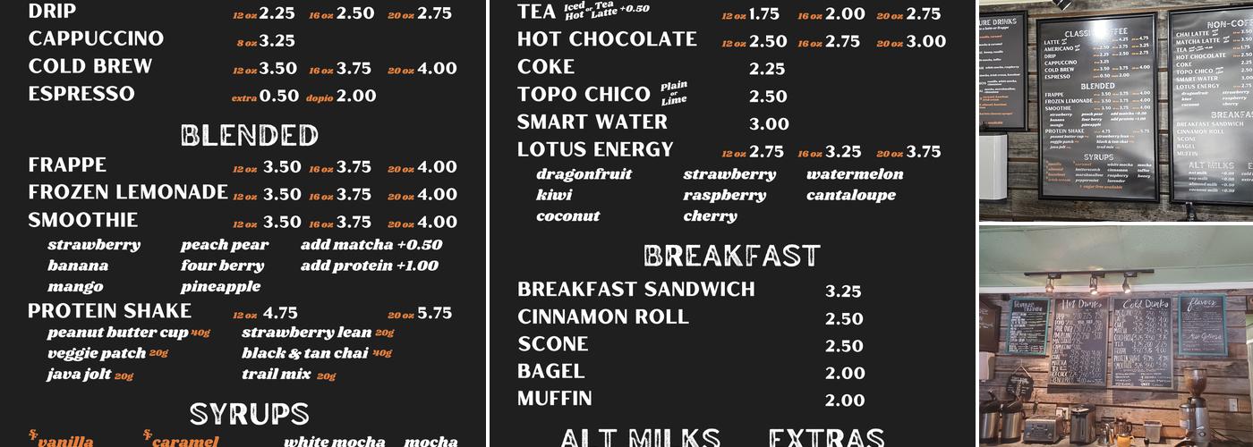 Perfect Blend Coffee House Menu