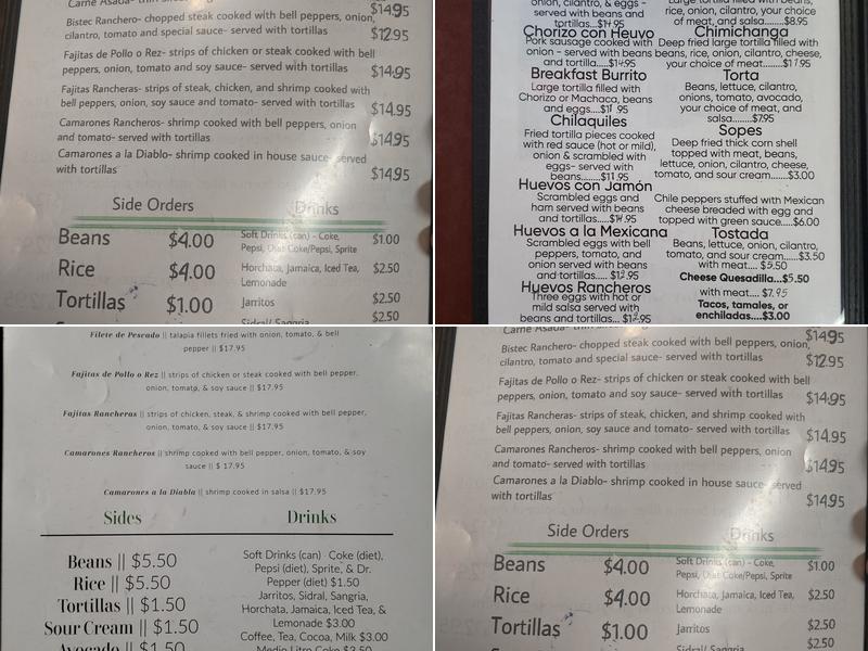 El Ranchito Menu