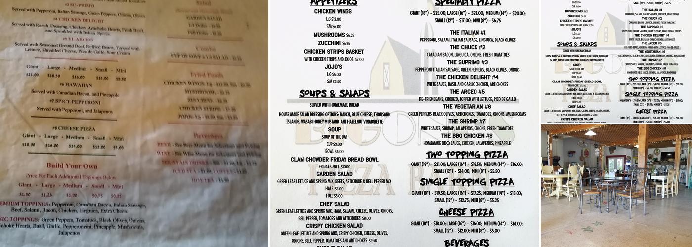 Bigoni's Pizza Barn Menu