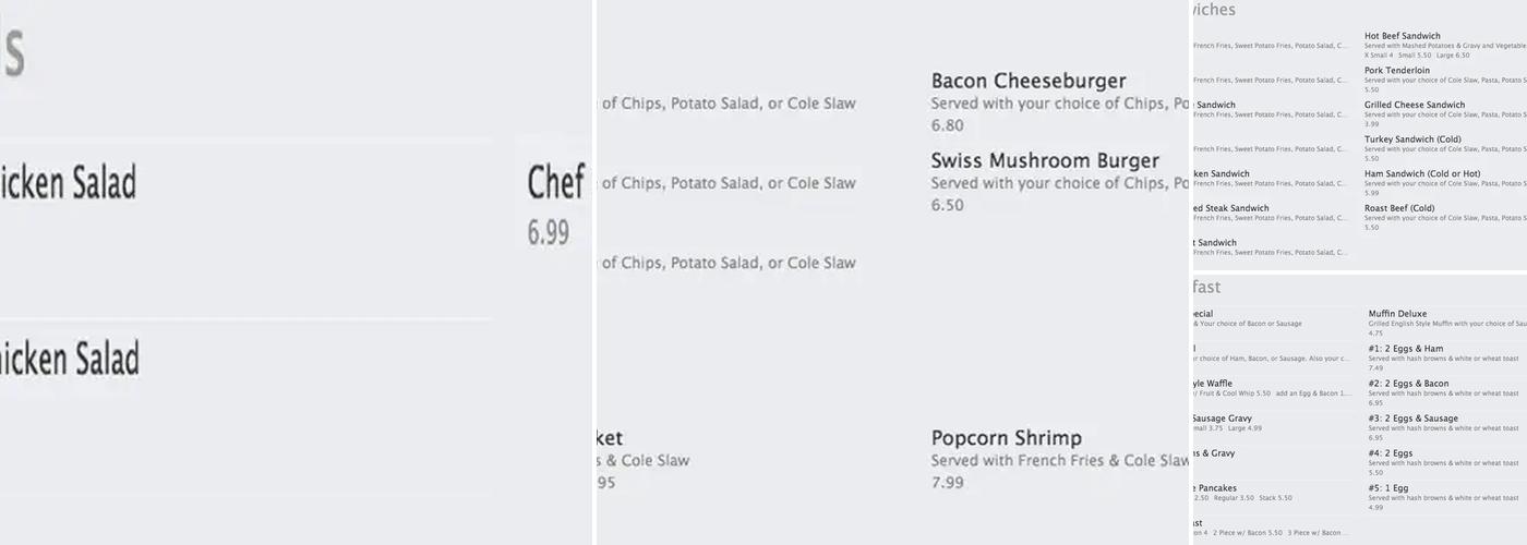 Frontier Restaurant Menu