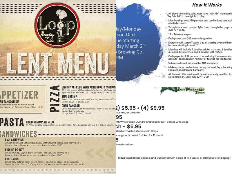 Loop Brewing Company Menu