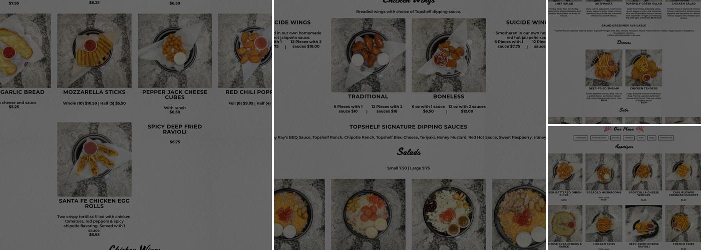 Topshelf Pizza & Pub Menu