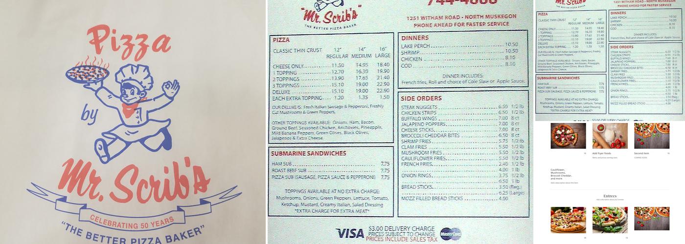 Mr. Scrib's Pizza Menu