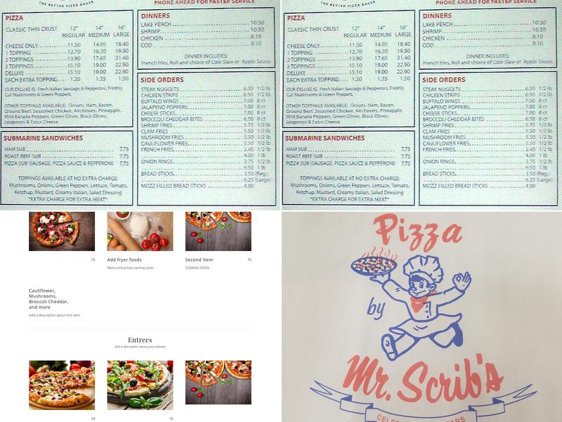 Mr. Scrib's Pizza Menu