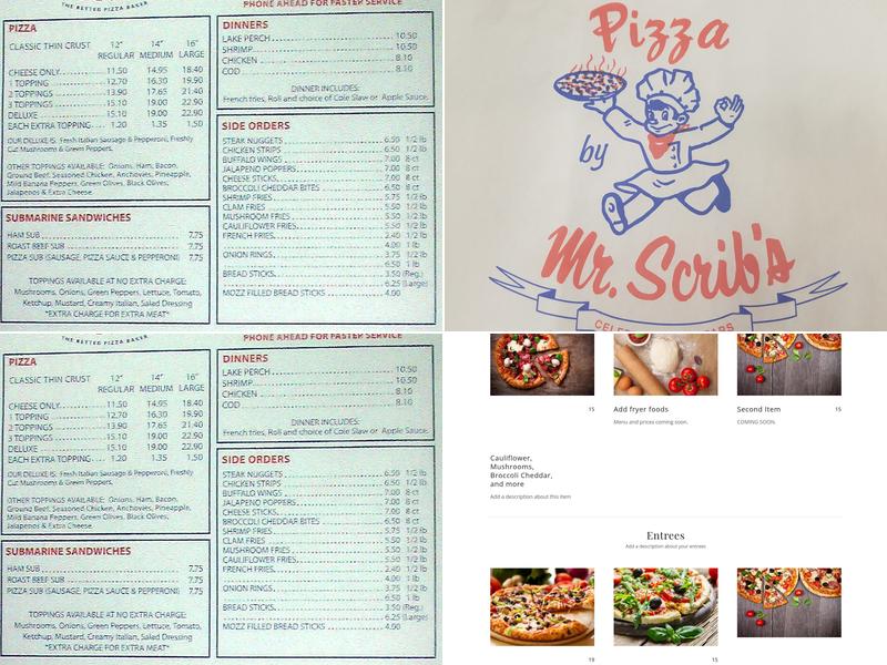 Mr. Scrib's Pizza Menu