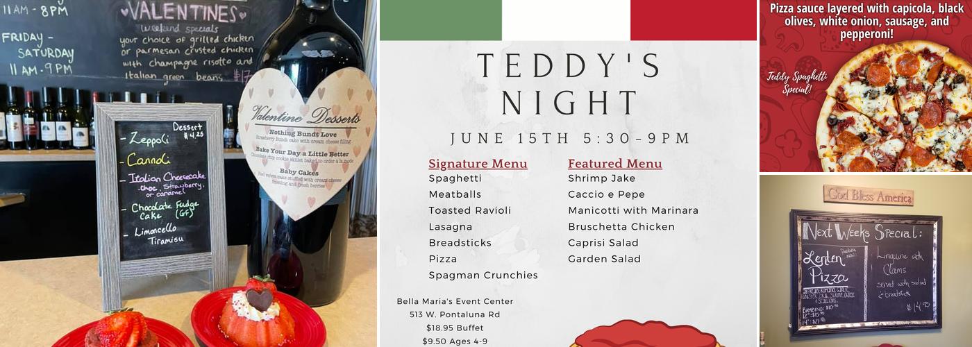 Teddy Spaghettis Menu