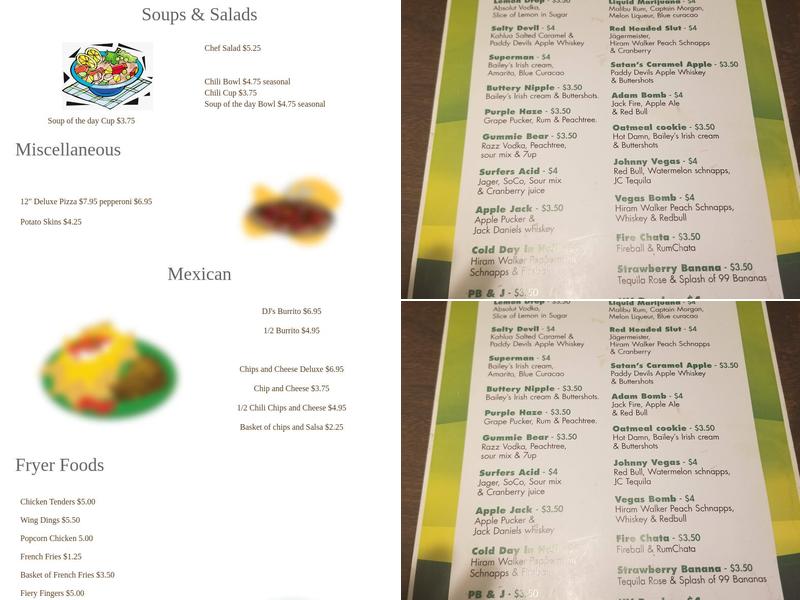 DJ's Pub & Grill Menu