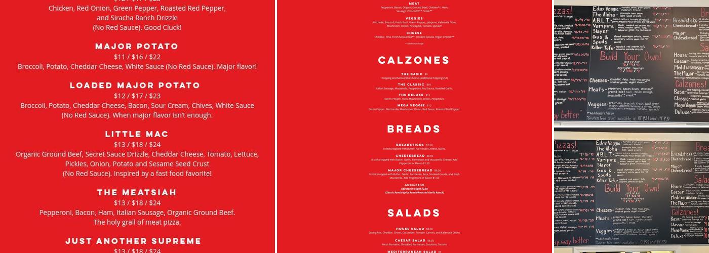 Major Tomato Menu
