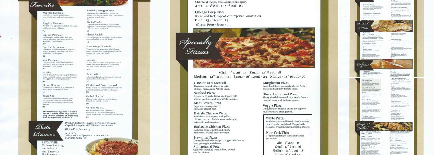 Monte Cello's of Shaler Menu
