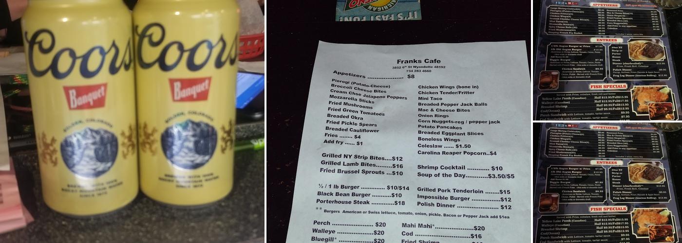Frank's Cafe Menu