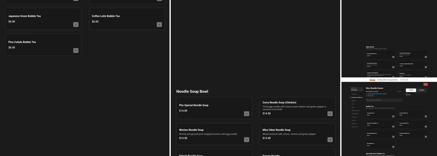 Riso Noodle House Menu