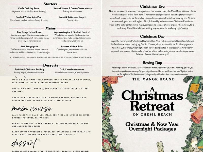 Cellar Bar @ The Manor House Menu