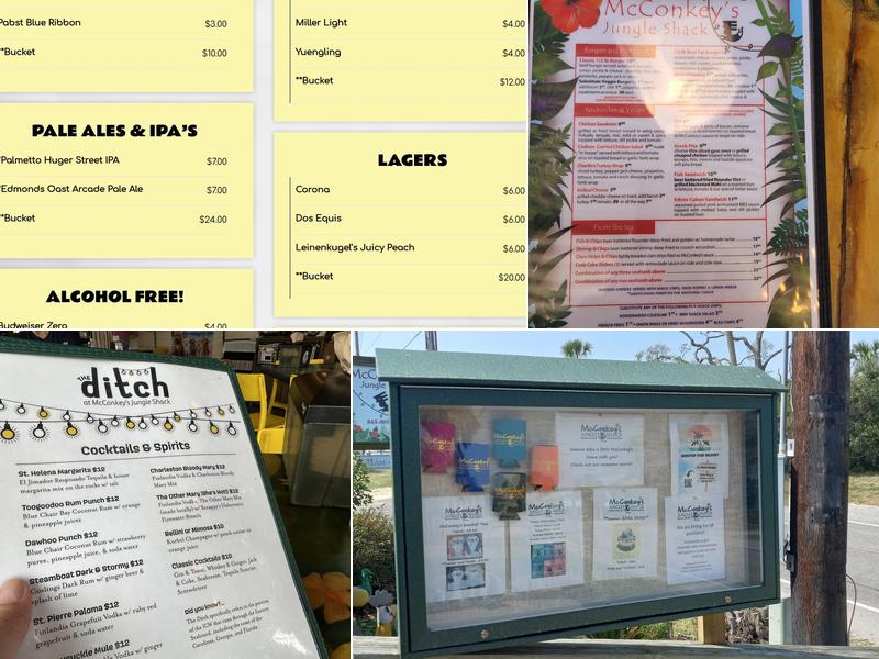 McConkey's Jungle Shack Menu