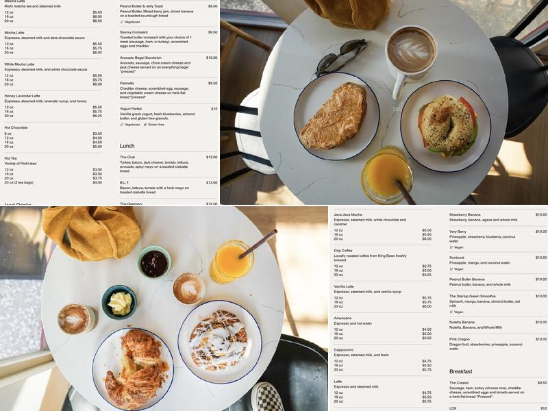 Java Java Café Menu