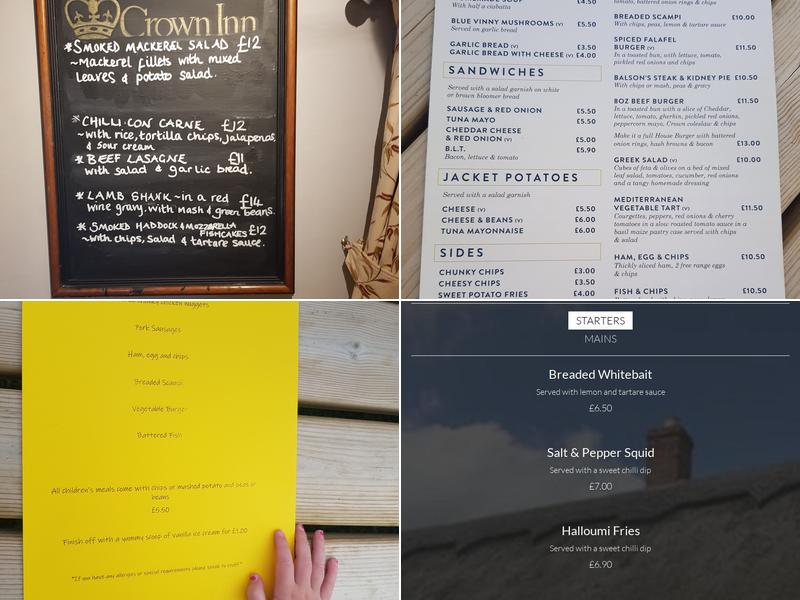 The Crown Inn Menu