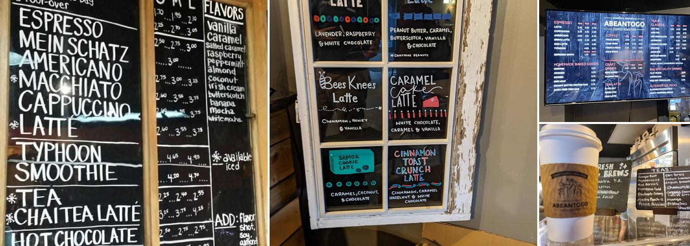 Shadrach, Meshach & ABeanToGo Coffee Roasters Menu