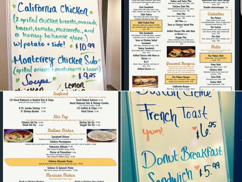 The Palace Grill Menu