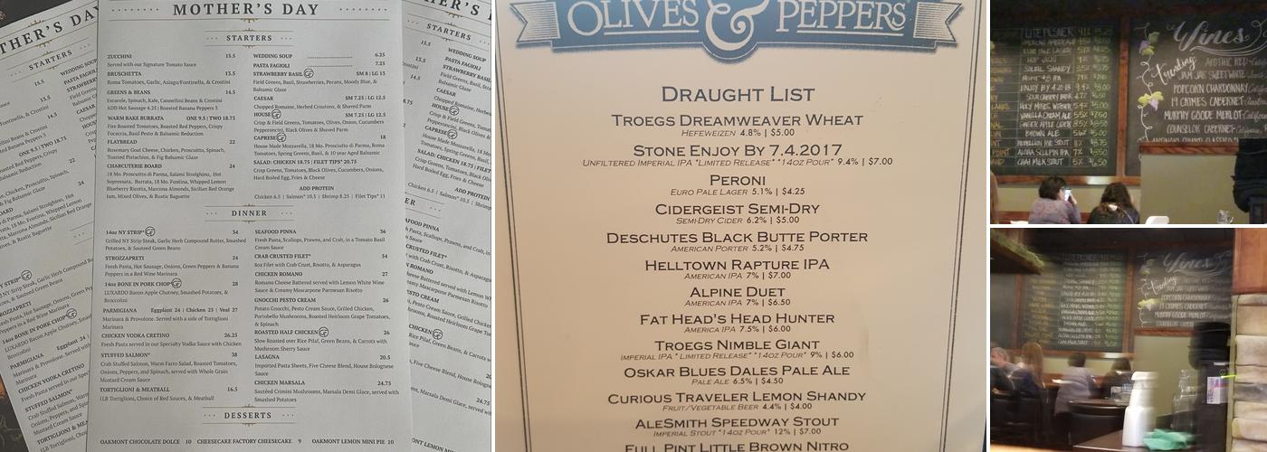 Olives & Peppers Menu