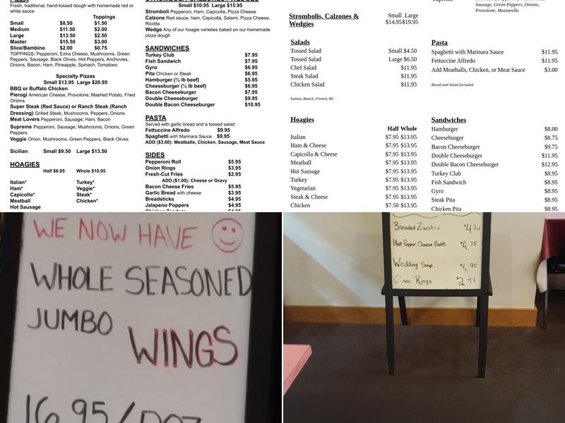 Perry Di Pizza Man's Menu