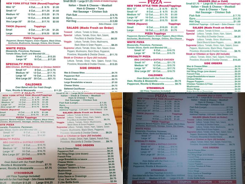 A&B Pizza Menu