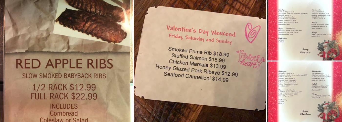 Ciceros Bar & Grill Menu