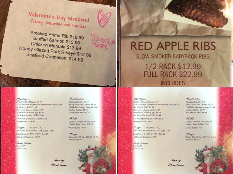 Ciceros Bar & Grill Menu