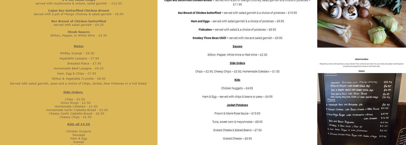 Castle Of Comfort Menu