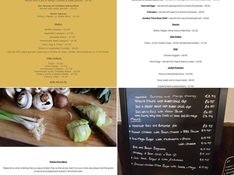 Castle Of Comfort Menu