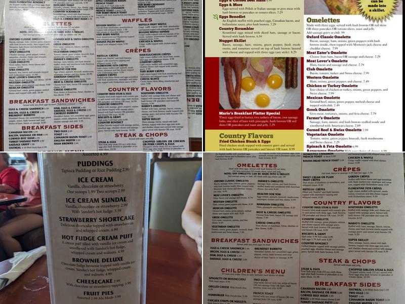 Mario's Golden Nugget Menu