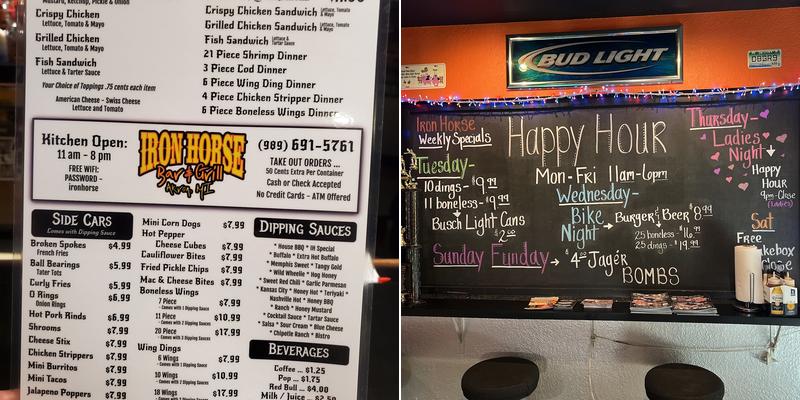 Iron Horse Bar & Grill LLC Menu