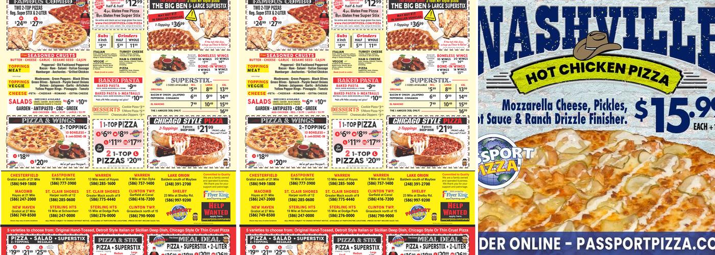 Passport Pizza Menu
