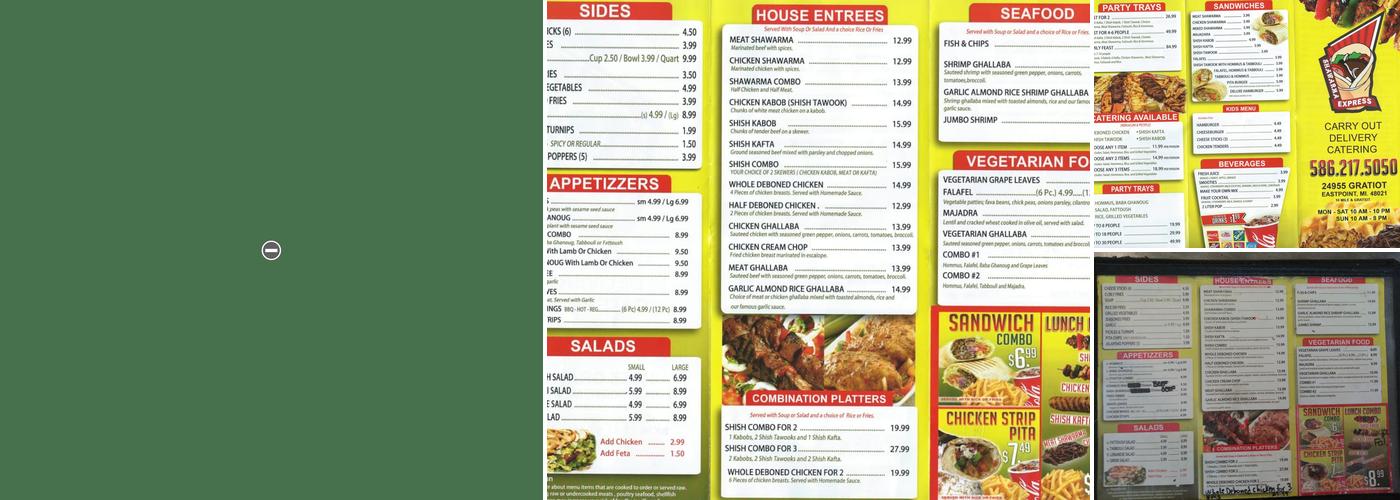 Shawarma Express Menu