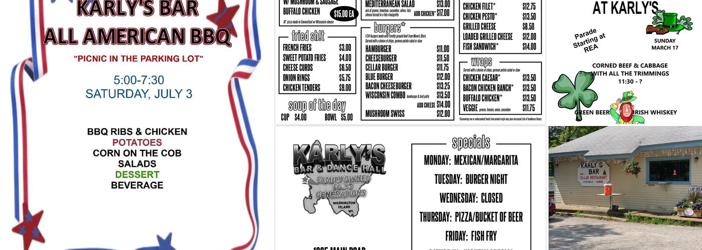 Karly's Bar Menu