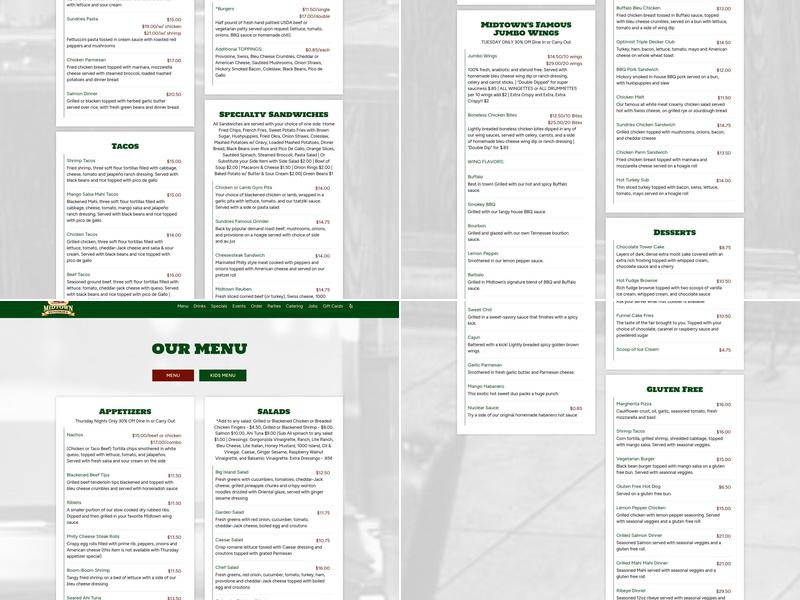 MIDTOWN SUNDRIES Menu